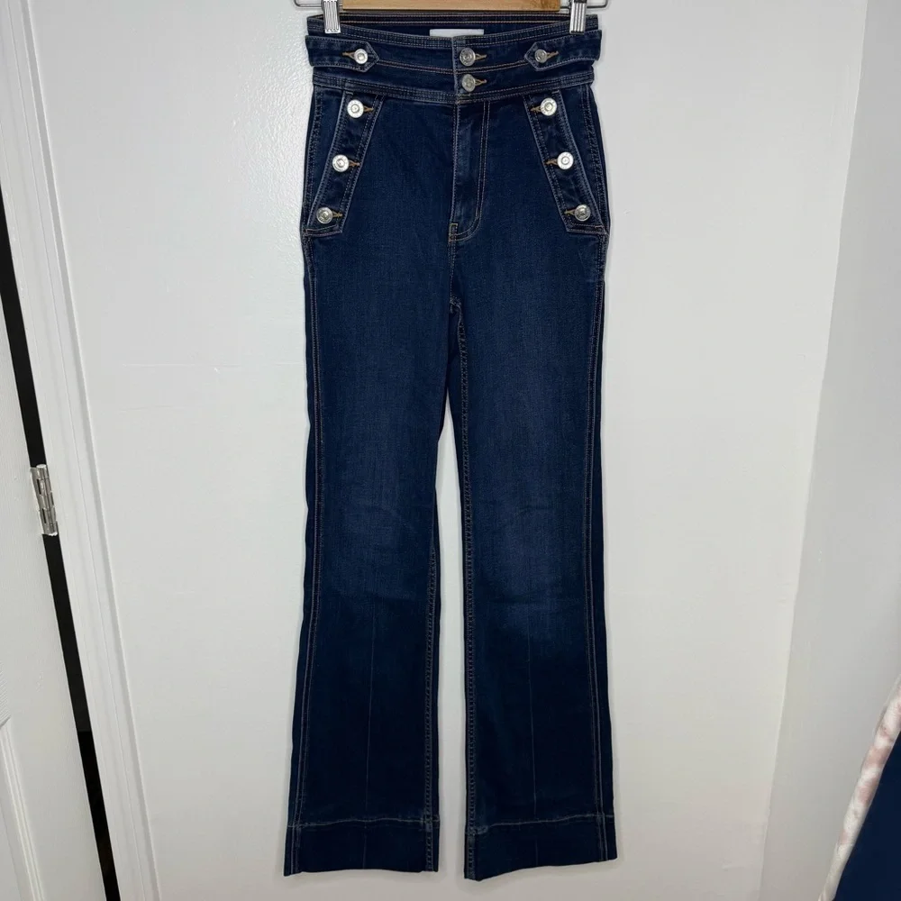 CURRENT / ELLIOT Dark Wash Wide Leg Western Style Jeans